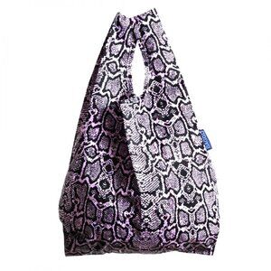 Baggu Pink Snakeskin Bag + Pouch